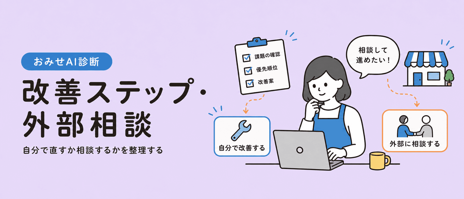 改善ステップ・外部相談 自分で直すか相談するかを整理する