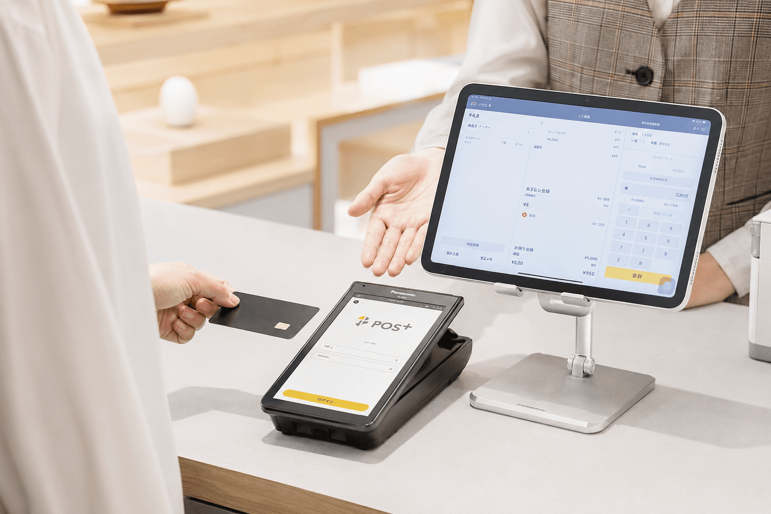 POS＋のiPadレジとJT-VT10決済端末を連携したPOS＋ Payの会計