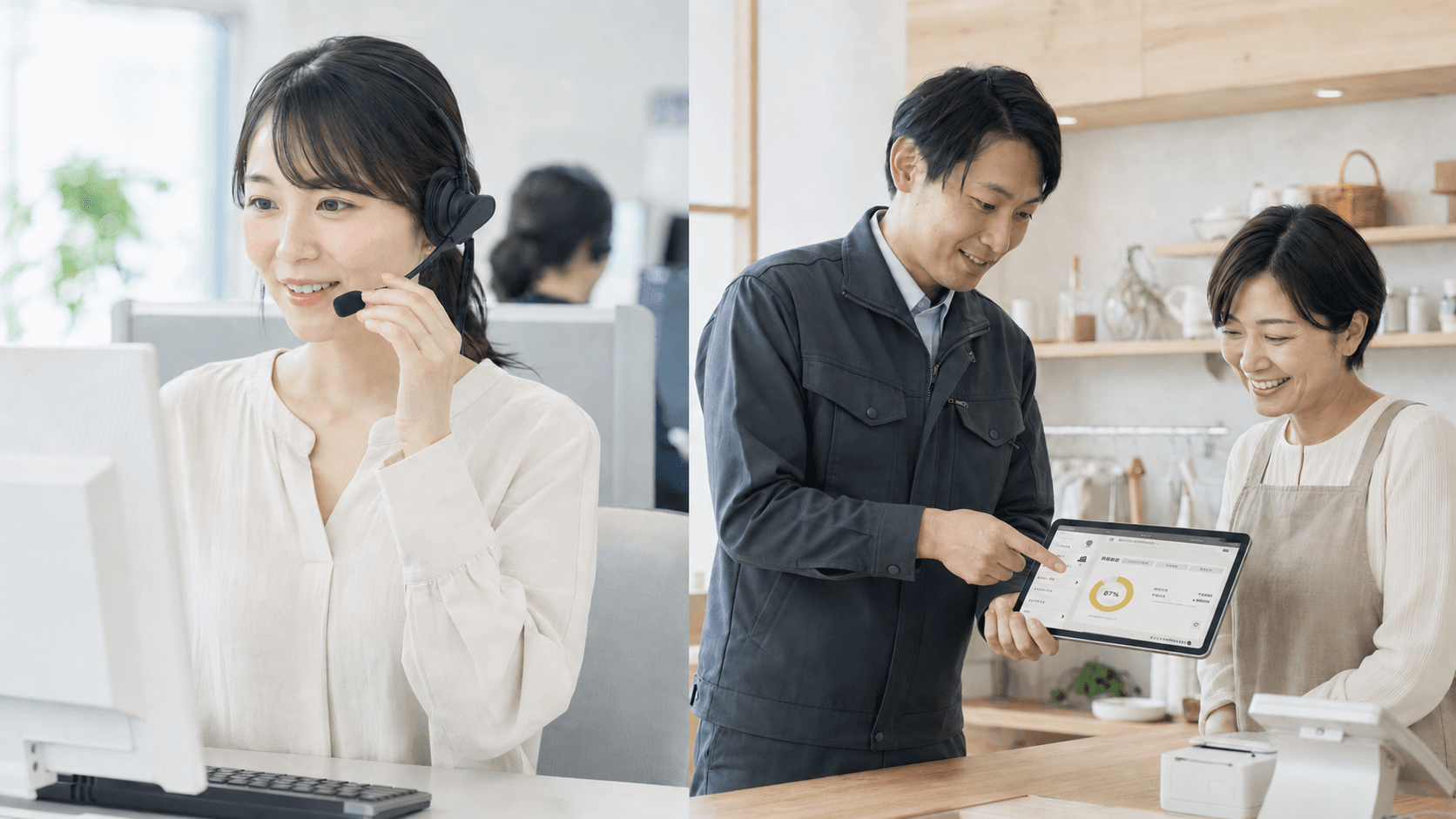電話対応と店舗への駆けつけでPOS＋の導入後を支えるサポートスタッフ
