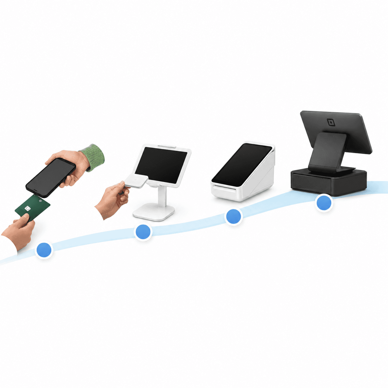 Squareを小さく始めて端末や機能を段階的に広げるイメージ