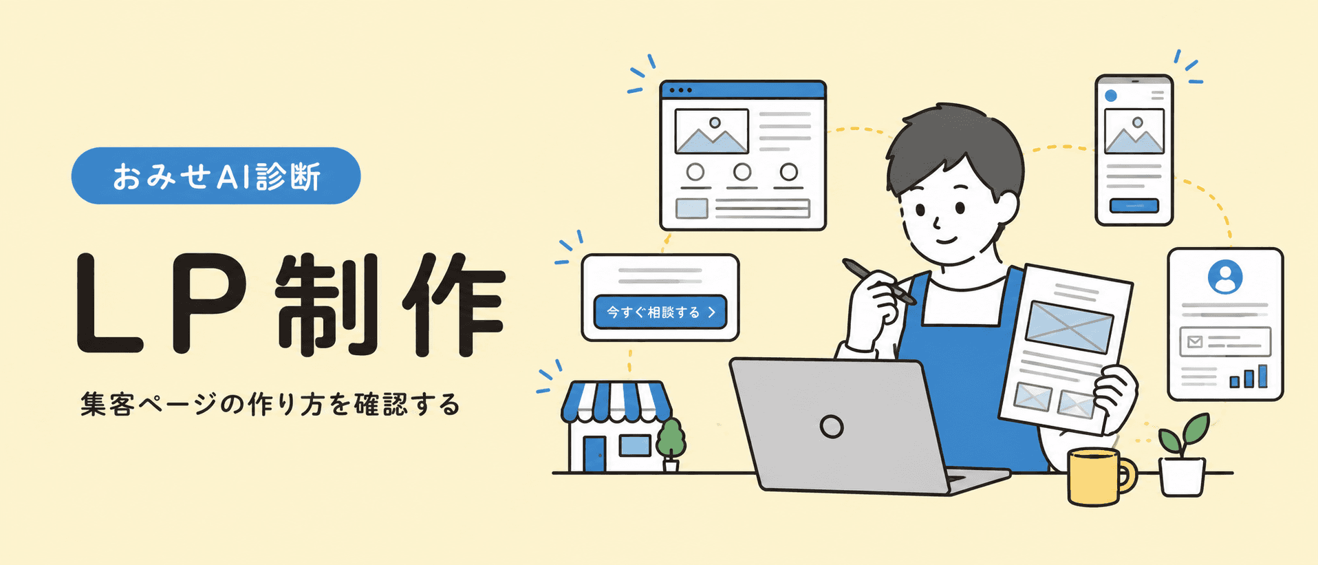 集客用ランディングページを整えるイメージ