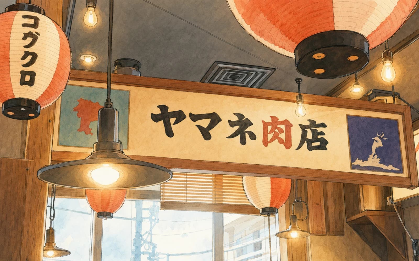 ヤマネ肉店の店内看板イメージ
